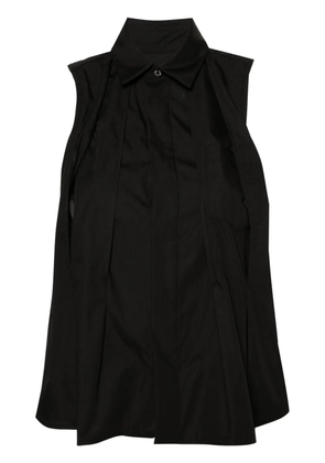 sacai sleeveless pleated shirt - Black