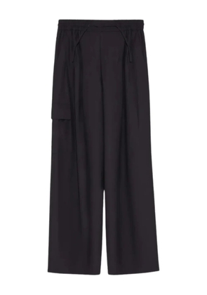 Yves Salomon cargo drawstring trousers - Black
