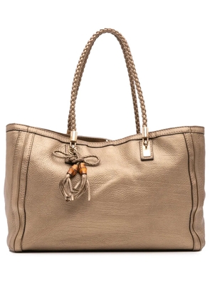 Gucci Pre-Owned 2016-2025 Metallic Grained Leather Bella tote bag - Gold