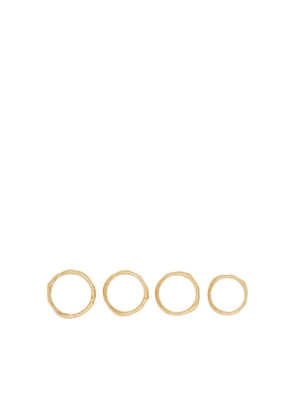 Jil Sander engraved logo irregular-surface rings (set of four) - Gold