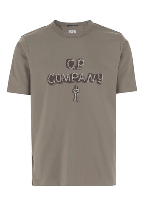 C.P. Company logo-embroidered T-shirt - Neutrals