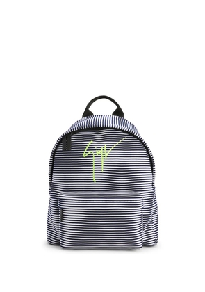 Giuseppe Zanotti Bud logo-print striped backpack - White