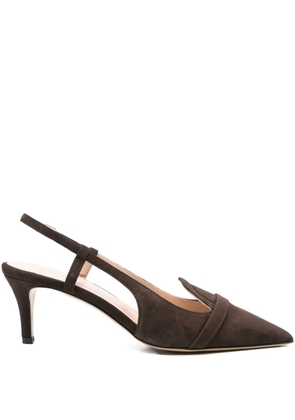 P.A.R.O.S.H. 70mm pointed-toe slingback pumps - Brown