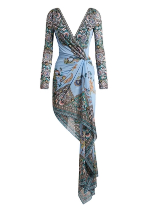 ETRO asymmetric mini dress - Blue