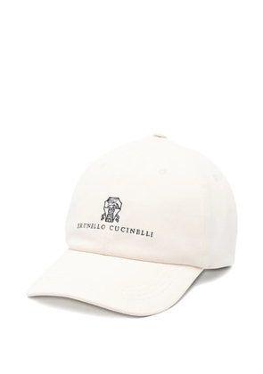 Brunello Cucinelli embroidered cap hat - Neutrals