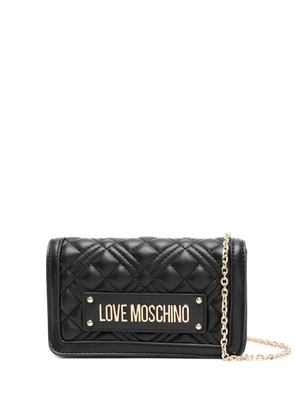 Love Moschino logo-plaque shoulder bag - Black