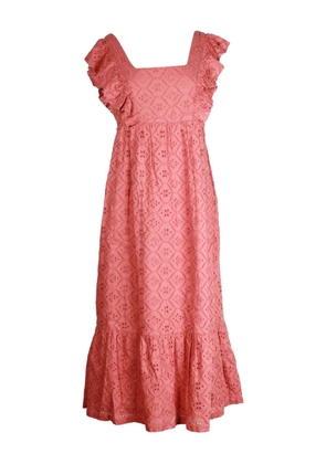 Ba&Sh broderie anglaise ruffle midi dress - Pink
