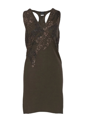 Krizia Pre-Owned sequin-embellished midi dress - Brown