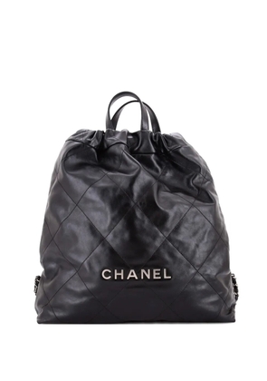 CHANEL Pre-Owned 22 Chain Quilted Calfskin Large backpack - Black