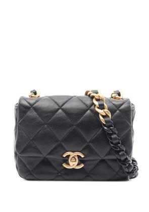CHANEL Pre-Owned 2021-2025 Mini Quilted Lambskin Candy Chain Flap crossbody bag - Black