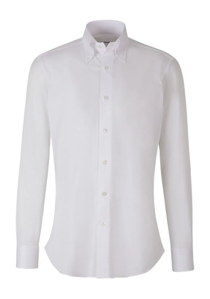 Fray piqué cotton shirt - White