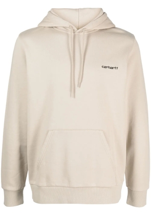 Carhartt WIP logo-embroidered cotton hoodie - Neutrals
