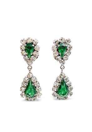 Christian Dior Pre-Owned 1972 crystal-embellished drop earrings - Silver