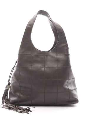 CHANEL Pre-Owned 2002-2003 CC Lambskin Chocolate Bar Tassel hobo bag - Black