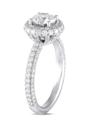 LB Exclusive 14K white gold Double Halo lab-grown diamond ring - Silver