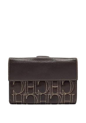 Carolina Herrera Vintage pre-owned logo-stitched leather wallet - Brown