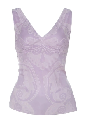 Elie Tahari pre-owned V-neck paisley silk top - Purple