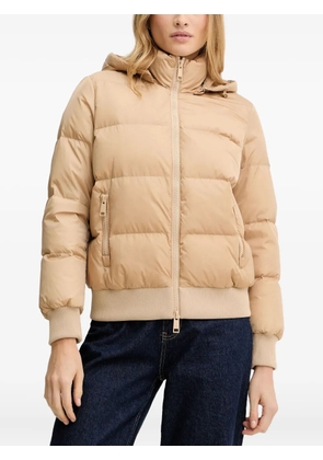 Armani Exchange hooded logo-patch jacket - Neutrals