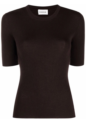 P.A.R.O.S.H. ribbed knit wool T-shirt - Brown