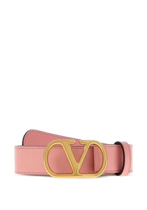 Valentino Garavani V-logo Signature leather belt - Pink