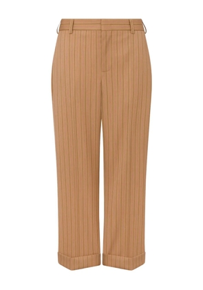 Moschino pinstripe cropped trousers - Brown