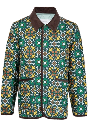 Drôle De Monsieur geometric-print quilted jacket - Green