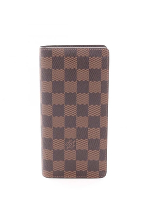 Louis Vuitton Pre-Owned 2013 Damier Ebene Brazza Wallet long wallets - Brown