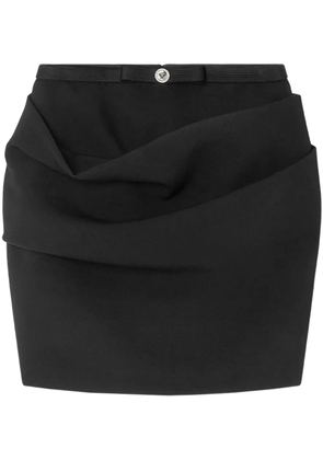 Versace gabardine draped skirt - Black