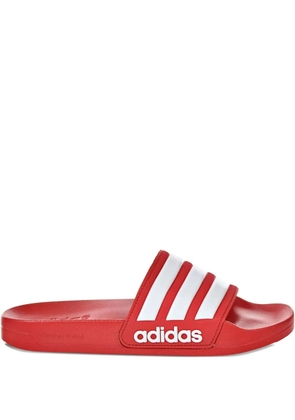adidas three-stripe cloudfoam slides - Red