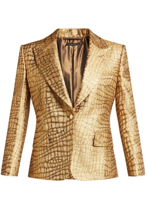 TOM FORD snakeskin-effect woven blazer - Gold