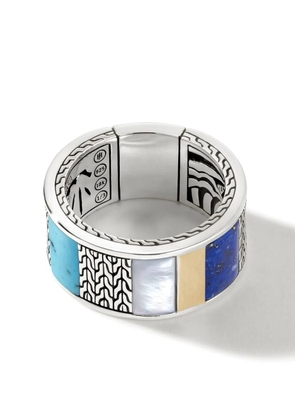 John Hardy 18kt white gold Classic Chain multi-stone ring - Silver