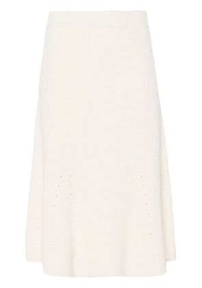 JOSEPH ribbed linen-blend skirt - Neutrals