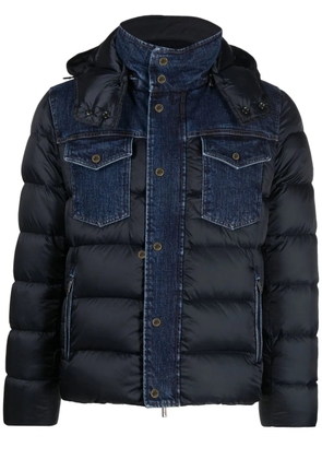 Moorer denim-trim padded jacket - Blue