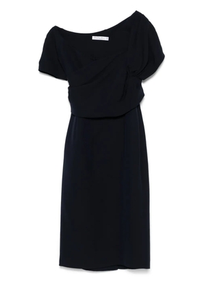 Christian Dior Pre-Owned 2000s wrap-detail midi dress - Blue