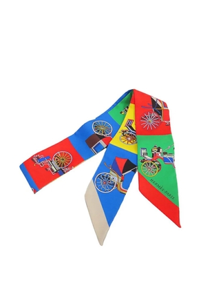 Hermès Pre-Owned 2021-2025 Les Voitures Exquises Silk Twilly Scarf scarves - Blue