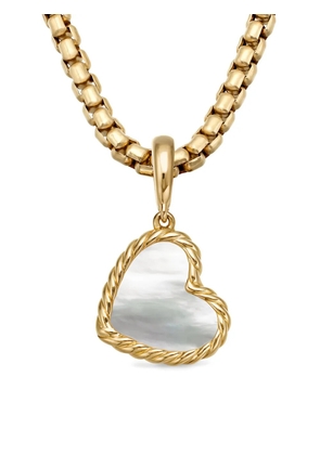 David Yurman 18K yellow gold Cable Heart mother-of-pearl pendant