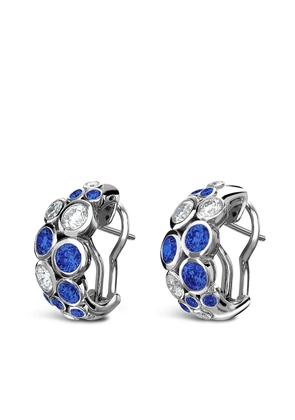 Pragnell 18kt white gold Bubbles sapphire and diamond half-hoop earrings - Silver