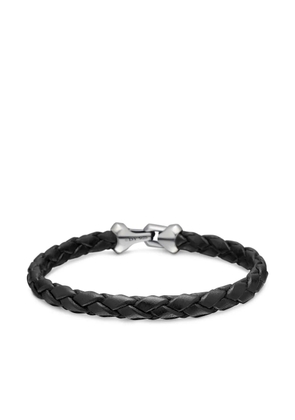 David Yurman sterling silver Armory leather bracelet (6.6mm)