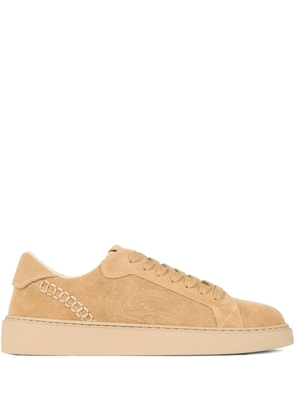 ETRO embroidered suede sneakers - Neutrals