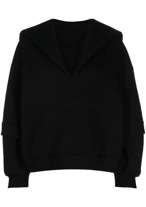 Ioana Ciolacu sailor-collar V-neck top - Black