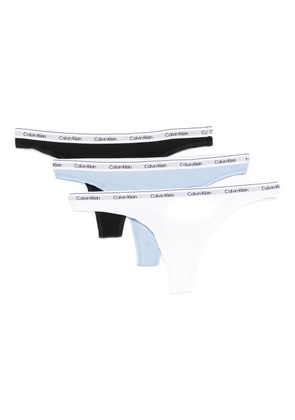 Calvin Klein logo thongs (set of three) - Blue