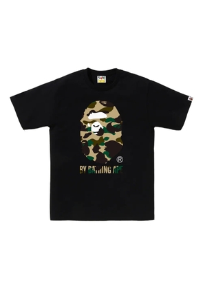 A BATHING APE® camouflage-print logo T-shirt - Black