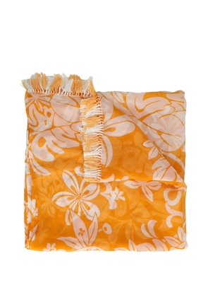 Gianfranco Ferré Pre-Owned floral-print silk scarf - Orange