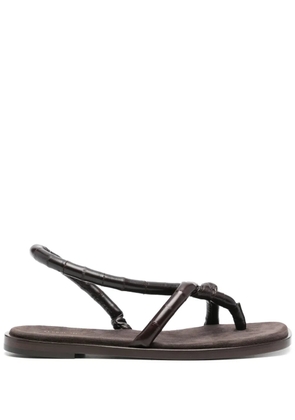 Ferragamo square-toe leather sandals - Brown