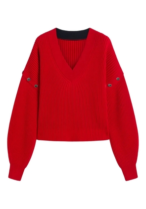 Sportmax V-neck button-detail sweater - Red