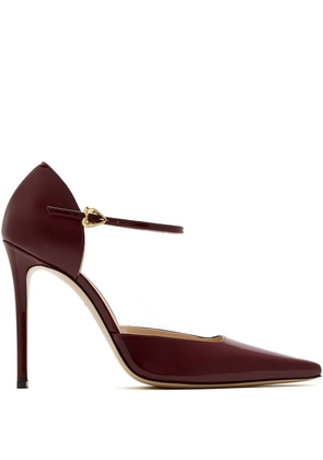 Andrea Wazen 105mm Demi ankle-strap pointed-toe pumps - Red