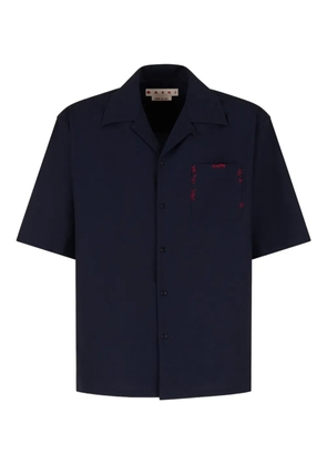 Marni embroidered short-sleeve shirt - Blue