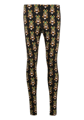 La DoubleJ graphic-print elasticated-waist leggings - Black