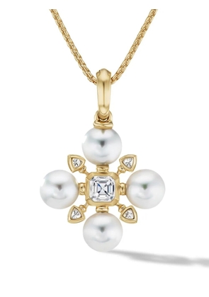 David Yurman 18kt yellow gold Renaissance pearl and diamond necklace (20mm)