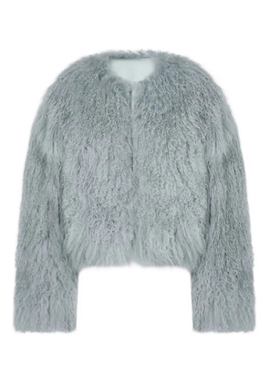 Halfboy cropped fur jacket - LIGHT BLUE GREY